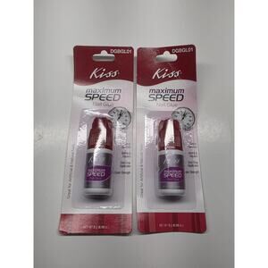 Kiss Mega Maximum Speed Nail Glue Sets In Seconds Fake Nails Lot Of 2 Bottles!